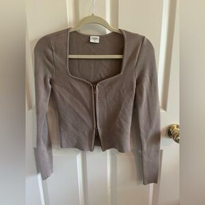 Abercrombie & Fitch Ribbed Crew Neck Sweater - Taupe